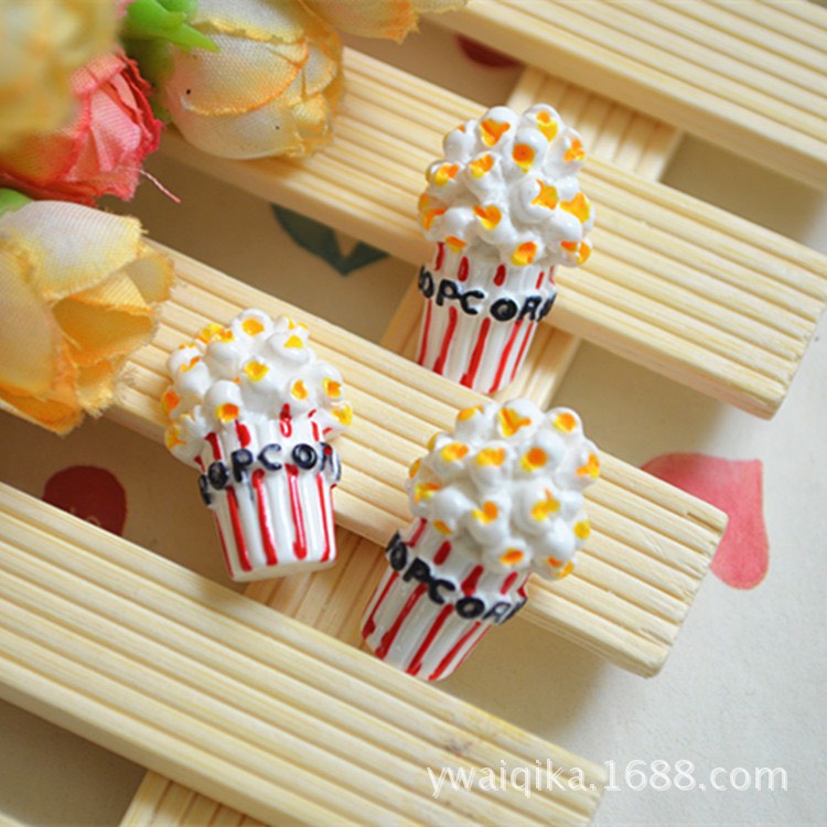 Charm (C11) slime/ Dụng Cụ Charm Trang Trí [Ko Keo &amp; Nút] Kem &amp; Bắp Rang Bơ (1-1.5cm)