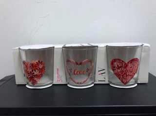 Bộ 3 ly thủy tinh LoVe