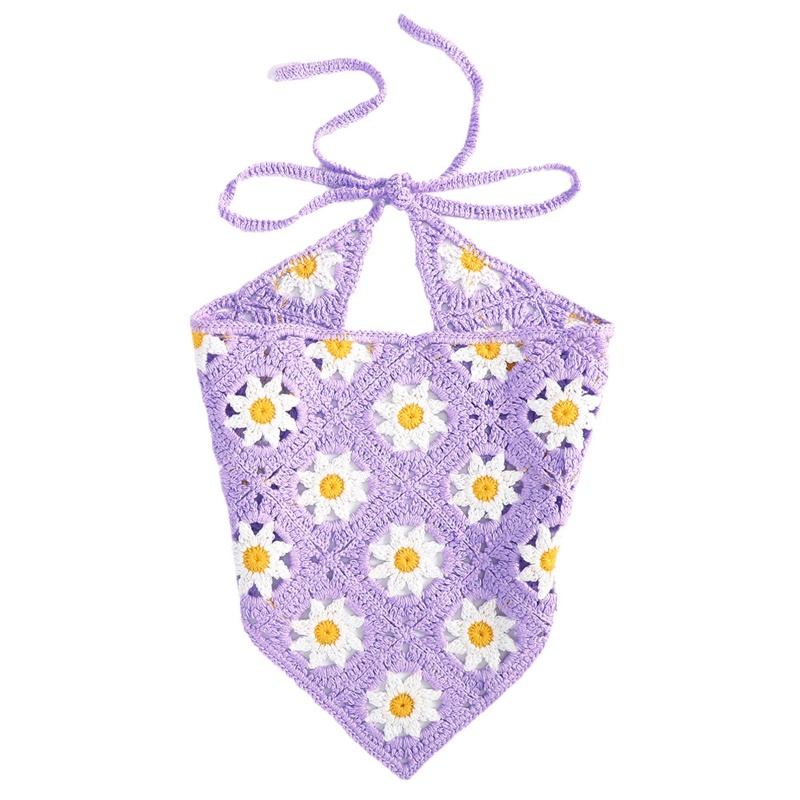 Khăn Turban Cotton Đan Móc Thủ Công Hình Tam Giác Kiểu Retro Thời Trang