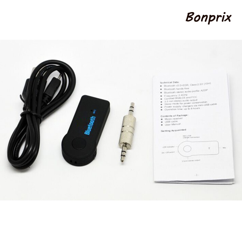 Thiết Bị Nhận Tín Hiệu Âm Thanh Bluetooth Không Dây Mini Giắc Cắm 3.5mm Dùng Trong Xe Hơi