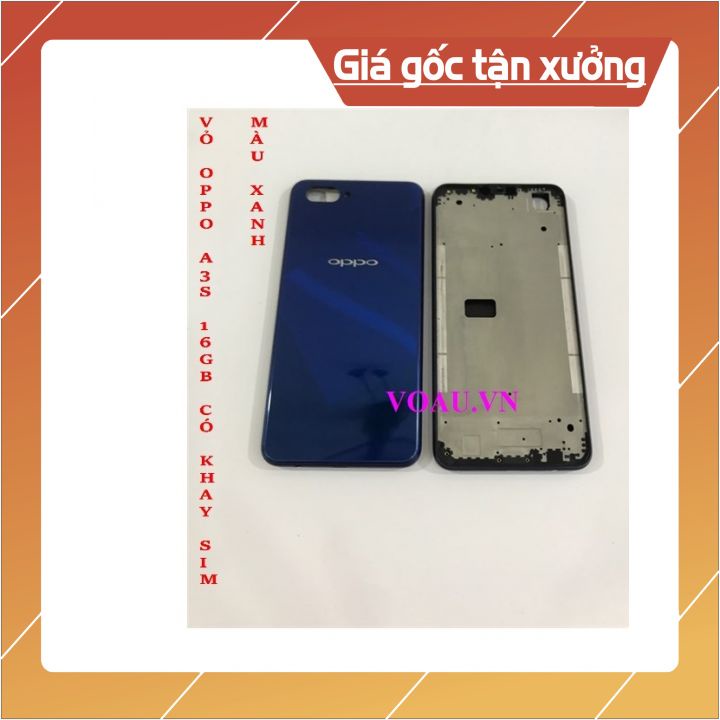 VỎ OPPO A3S 16GB MÀU XANH CÓ KHAY SIM