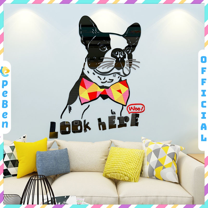 Tranh dán tường mica 3d decor khổ lớn trang trí cửa hàng thú cưng Nhiều Size - EPeBen