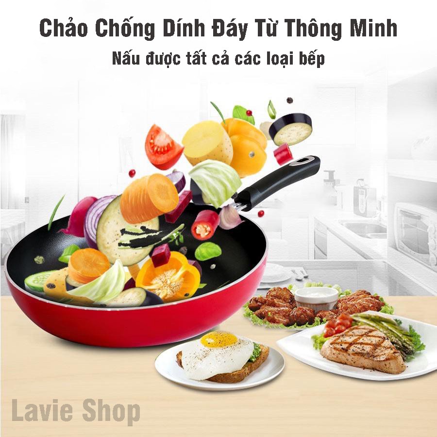 Chảo Chống Dính Dùng Để Rán, Chiên, Xào, Nấu, Luộc Thích Hợp Cho Bếp Từ, Bếp Gas, Bếp Hồng Ngoại Size 24cm VT161