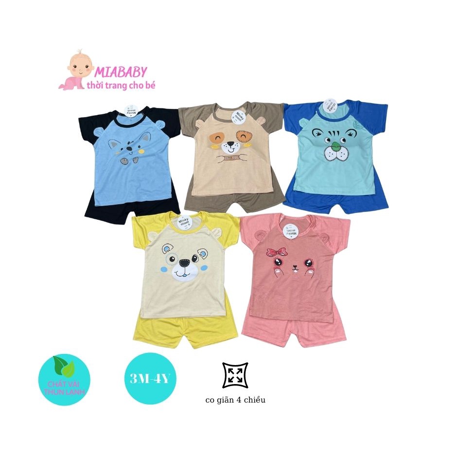 Bộ Cộc Tay Cho Bé In Hình CúnFREE SHIP Bộ Minky Mom Chất Thun Lạnh siêu thoáng mát