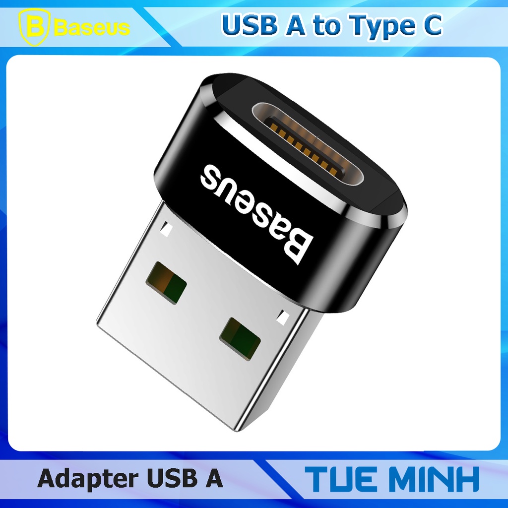 Adapter chuyển đổi cổng USB Type C sang cổng USB A - Baseus USB Male To Type-C Female Adapter Converter