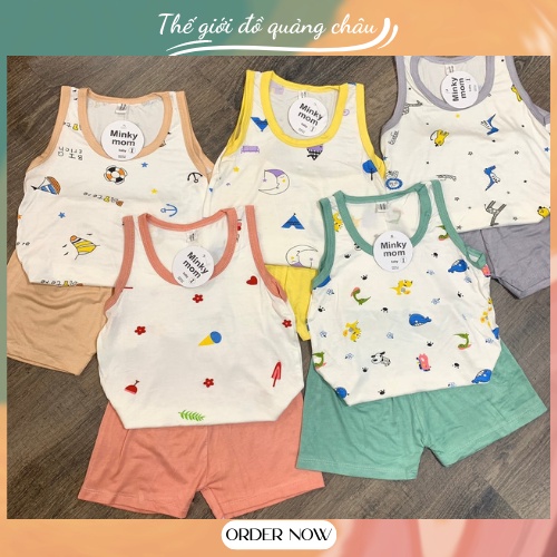 Bộ Quần Áo Minky Ba Lỗ Bé Trai, Bé Gái Chất Thun Lạnh Mát Mẻ, Thời Trang 2022 (BC2)