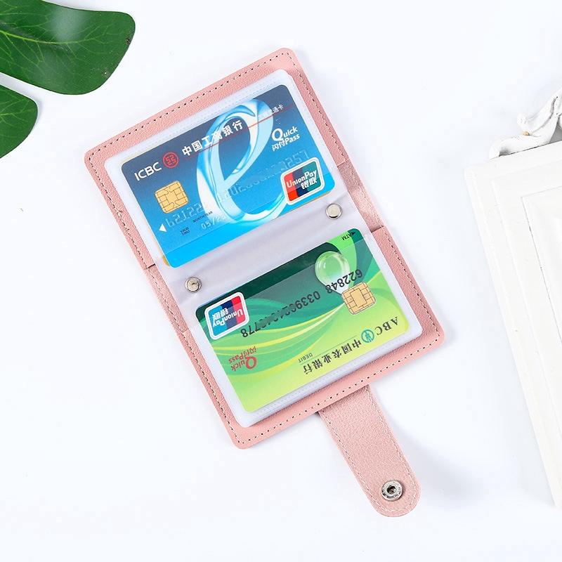 Ví da Pu cầm tay 24 ngăn đựng thẻ thời trang cho nữ Ví Nhỏ Đựng Tiền Thẻ Passport Màu Kẹo Ngọt Phong Cách Hàn Quốc