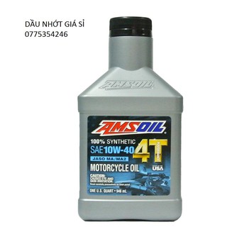dầu nhớt nhập khẩu 100% synthetic amsoil 4T save 10w40 946ml