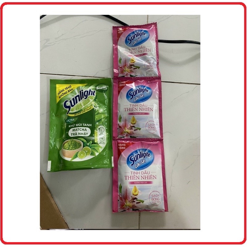 Combo 1 Túi Nước Rủa Chén SUNLIGHT 120g &amp; 3 Túi Nước Lau Sàn SUNLIGHT 50g ( Hàng Khuyến Mãi ) Tùy Chọn Ngẫu Nhiên