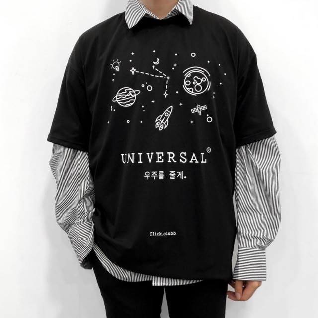 xiêu sale xiêu sale Áo tay lỡ UNIVERSAL click.clubb dáng rộng dưới 65kg rẻ đẹp rẻ đẹp