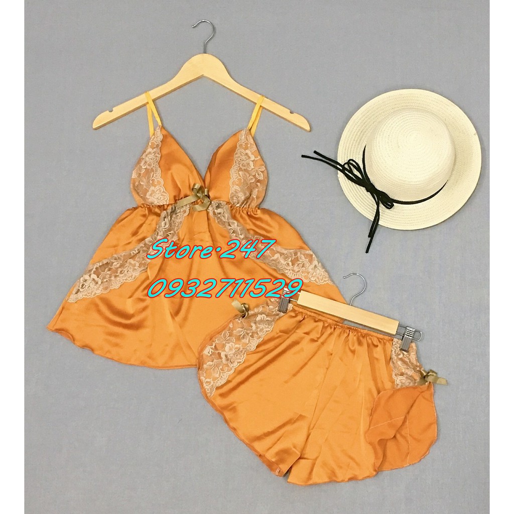 BỘ NGỦ SEXY SATIN CÓ MÚT SIZE DƯỚI 55KG | BigBuy360 - bigbuy360.vn