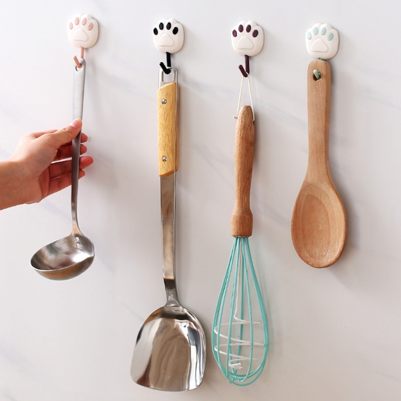 Set 8 Móc Treo Quần Áo Dán Tường Bằng Nhựa Eva Chống Nước Tái Sử Dụng Được