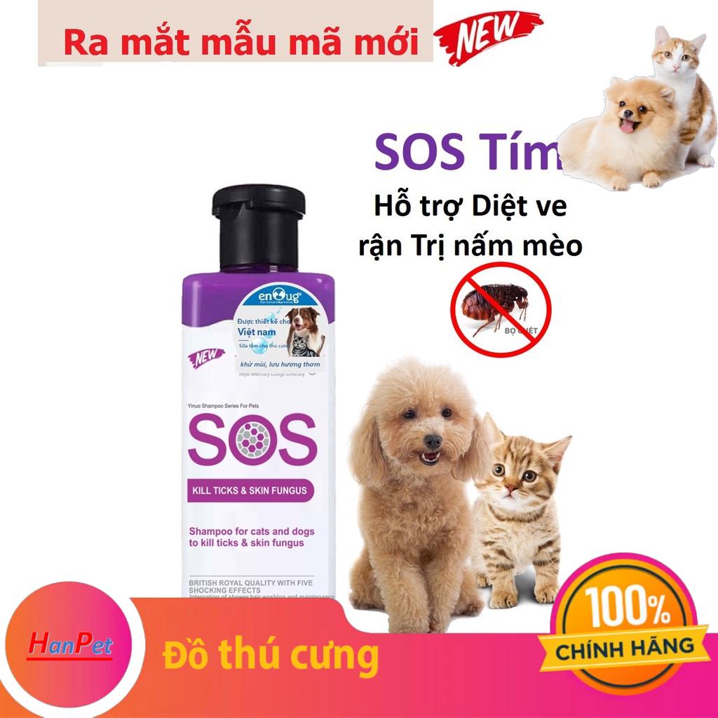 Sữa tắm SOS chó mèo Phân loại SOS Tím ve rận