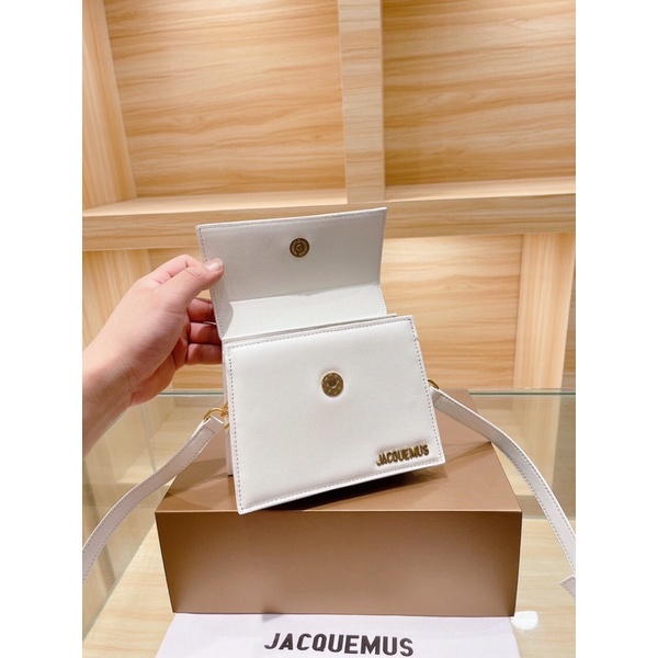 Túi xách JACQUEMUS sz 18 mẫu new 2021 chất da thật sẵn đen và cam