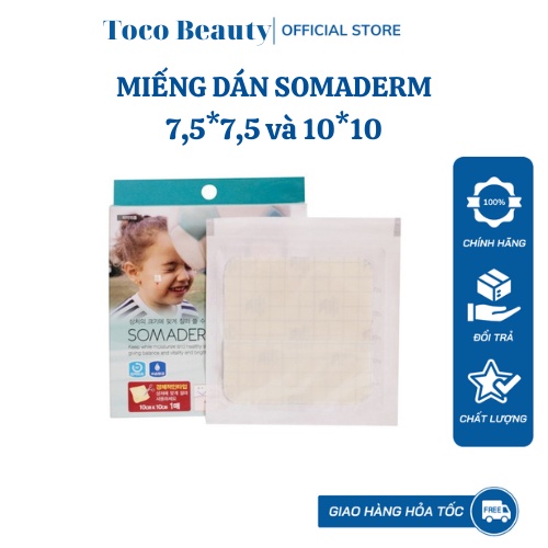 Miếng dán hút mủ/mụ n & làm lành vết thương Somaderm – L – Hàn Quốc, 7.5 x 7.5, 1 miếng/hộp