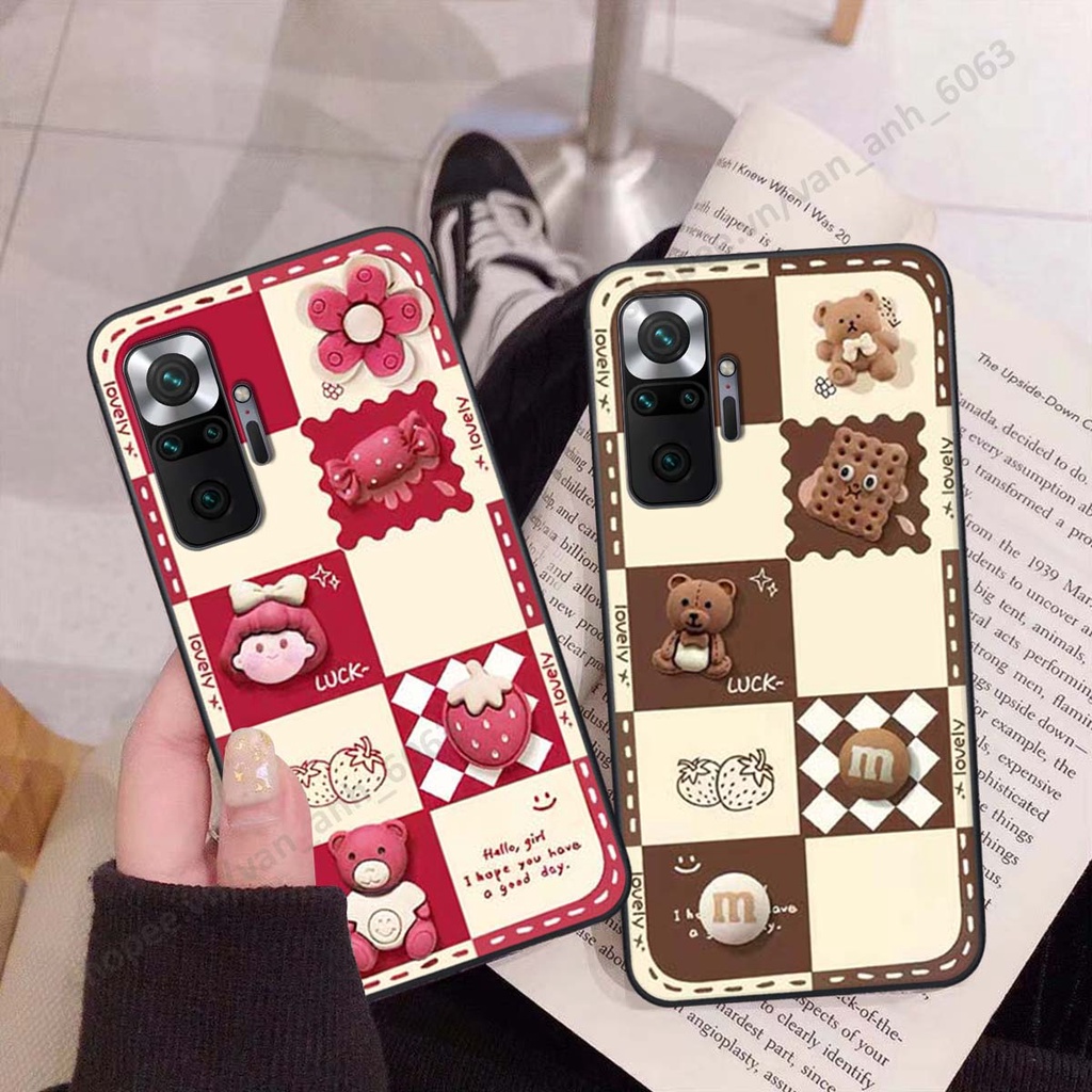 Ốp lưng Xiaomi Redmi Note 10 / Note 10 Pro hình gấu, kẹo dễ thương cute