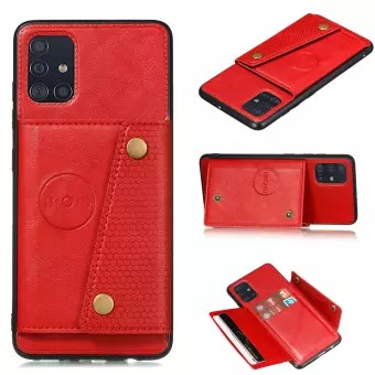 Dành Cho Samsung Galaxy A51/A71 Bao Da Ốp Lưng Dạng Ví Lật Nhiều Ngăn, Có Thể Hoạt Động Với Giá Treo Xe Từ Tính, Ng