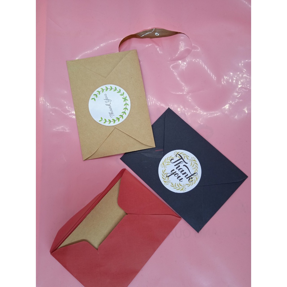 Bao thư giấy Kraft, phong bì vintage kích thước A7 10x7cm Tặng Sticker