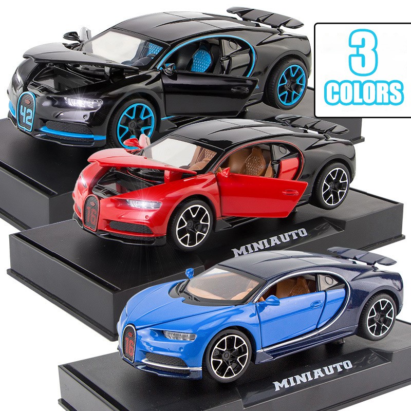 Mô Hình Xe Ô Tô Bugatti Chiron Có Đèn Và Âm Thanh Bằng Hợp Kim Tỉ Lệ 1: 32 Cho Bé Trai