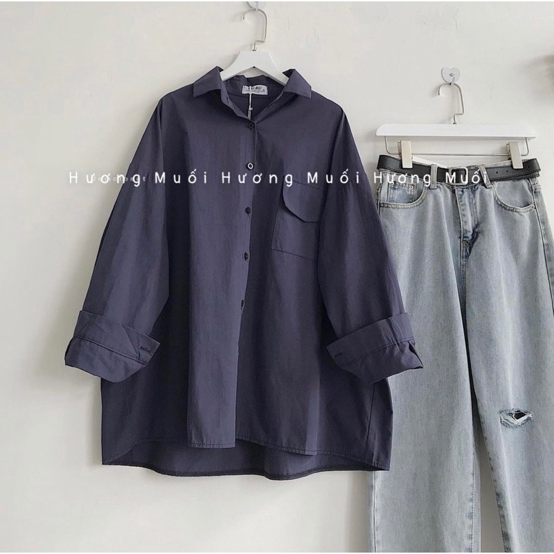 Sơ mi thô nắp túi mã 033 - hàng QC ảnh thật