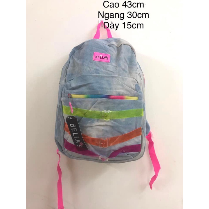 Balo vải jean nội địa Mỹ cho bé, kích thước 43cm x 30cm x 15cm