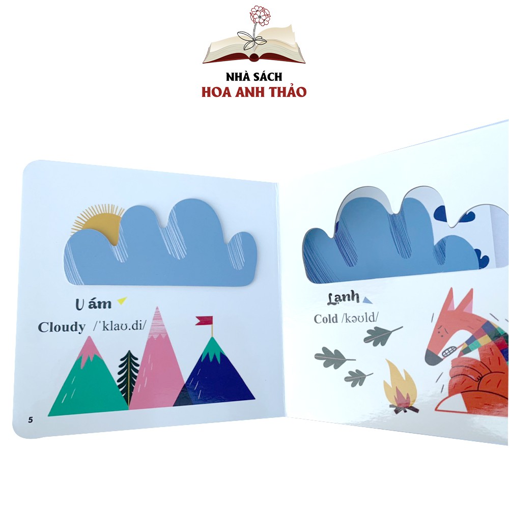 Sách - Đục trổ thông minh Những từ vựng đầu đời của bé song ngữ Việt Anh cho bé dưới 6 tuổi (Bộ 4 quyển)