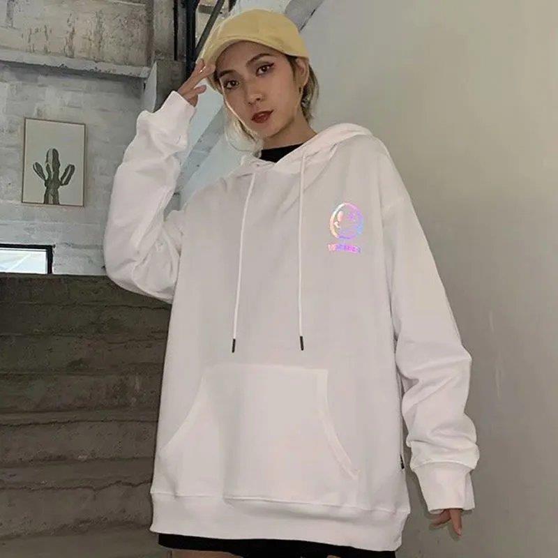 Áo Hoodie Dáng Rộng Phản Quang 3m Thời Trang Cá Tính Cho Cặp Đôi