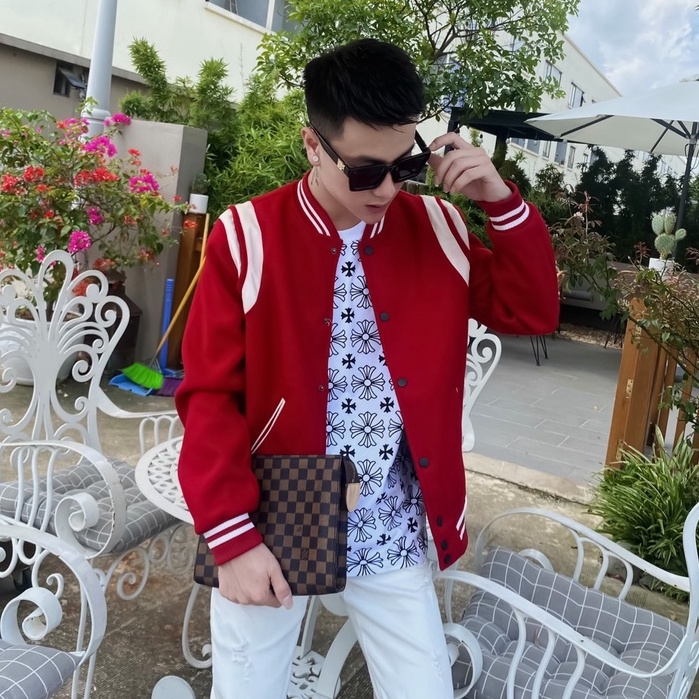 Áo Khoác Bomber Nam Teddy Phối Viền Da Cao Cấp - Áo Khoác Nam Nữ Teddy Chất Dạ 2 Lớp DT STORE MENWEAR