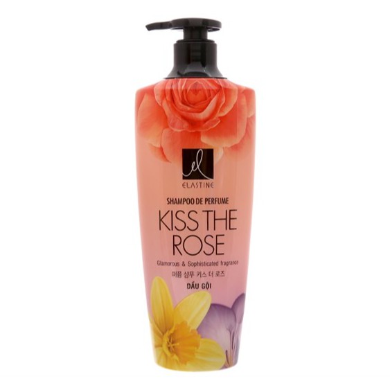 Dầu gội nước hoa Elastine Kiss The Rose óng mượt chắc khoẻ 600ml