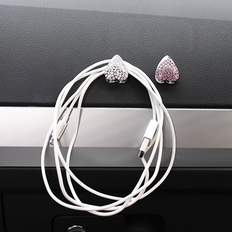 Móc Treo Dù / Xe Hơi / Văn Phòng Đính Đá Pha Lê Tự Dính Không Cần Khoan Lỗ