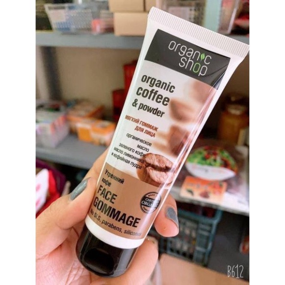 Tẩy tế bào chết face organic shop tẩy da chết coffe cho mặt