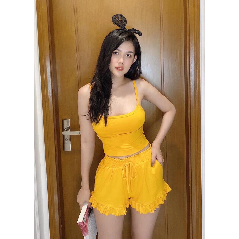 ĐỒ NGỦ 2 DÂY THUN COTTON MỀM MỊN,ĐỒ NGỦ MẶC NHÀ VN36