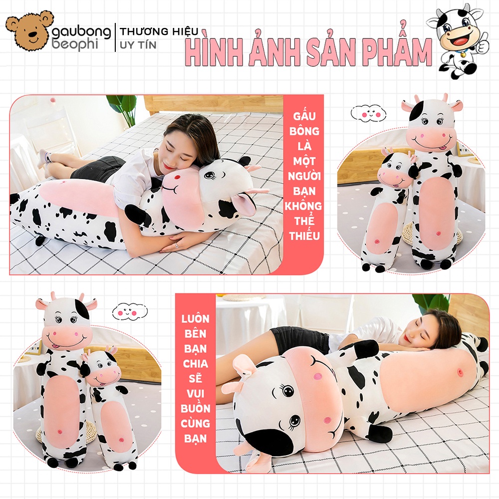 Gấu bông bò sữa dáng dài đủ size, dùng làm gối ôm, quà tặng, hàng cao cấp shop Gấu Bông Béo Phì