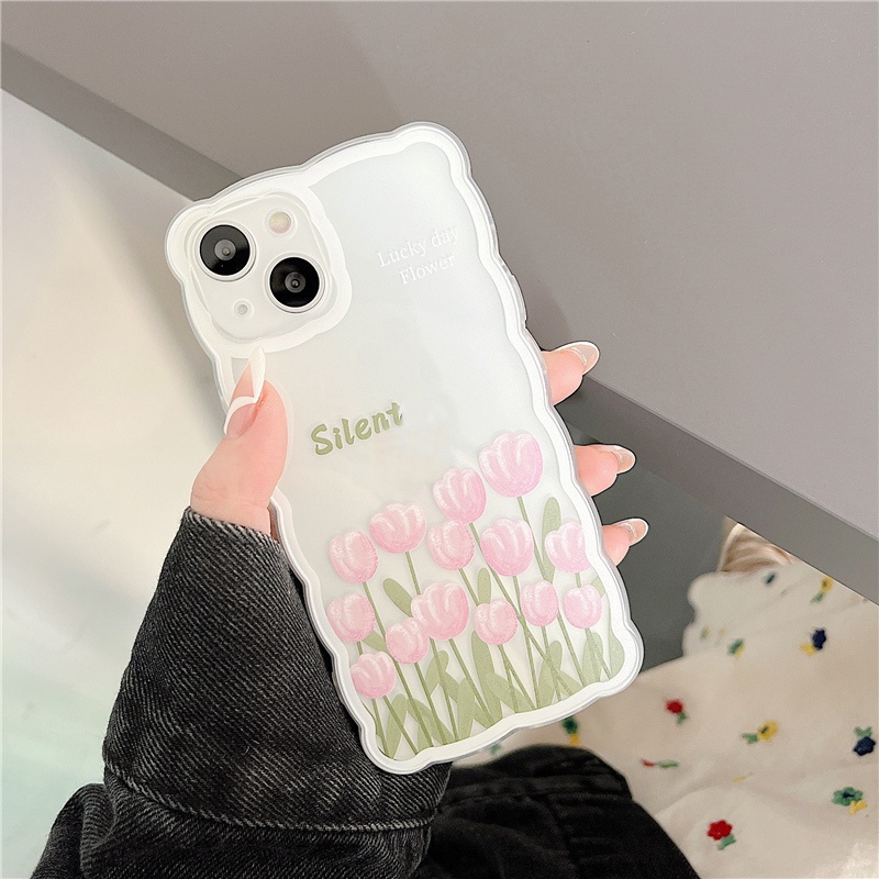 Ốp lưng IPhone  trong lượn sóng hoa Silent 6/6s/6plus/6splus/7/7plus/8/8plus/xs/11/12/13/plus/promax TLS17