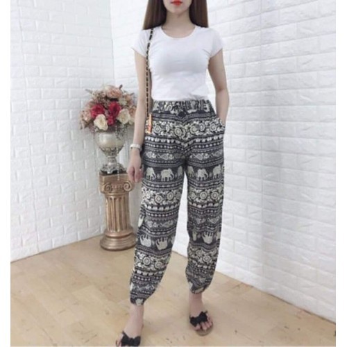 Quần bo gấu vải lanh cao cấp thổ cẩm - HV Store 287