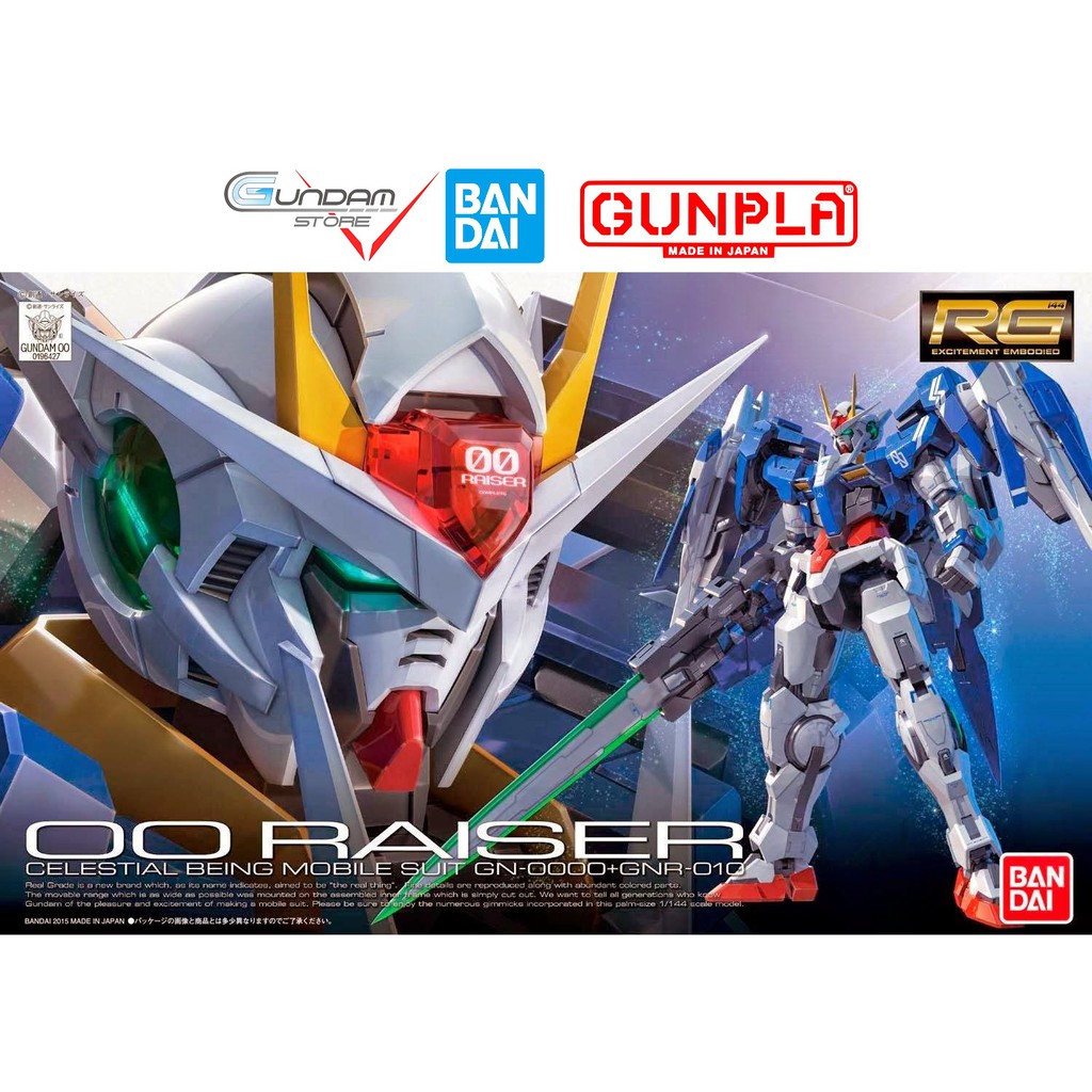 [Mã LIFE0503TOYS1 giảm 10% đơn 150k] Mô Hình Gundam RG 00 Raiser GN-0000+GNR-010 Bandai 1/144 Đồ Chơi Lắp Ráp Anime Nhật