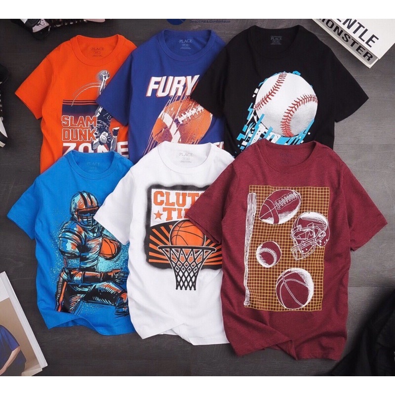 Áo Cotton Place Bé Trai Xuất Dư Xịn Sét 2 Áo Vải 100% Cotton Mềm Mịn Thoáng Mát Sang Xịn