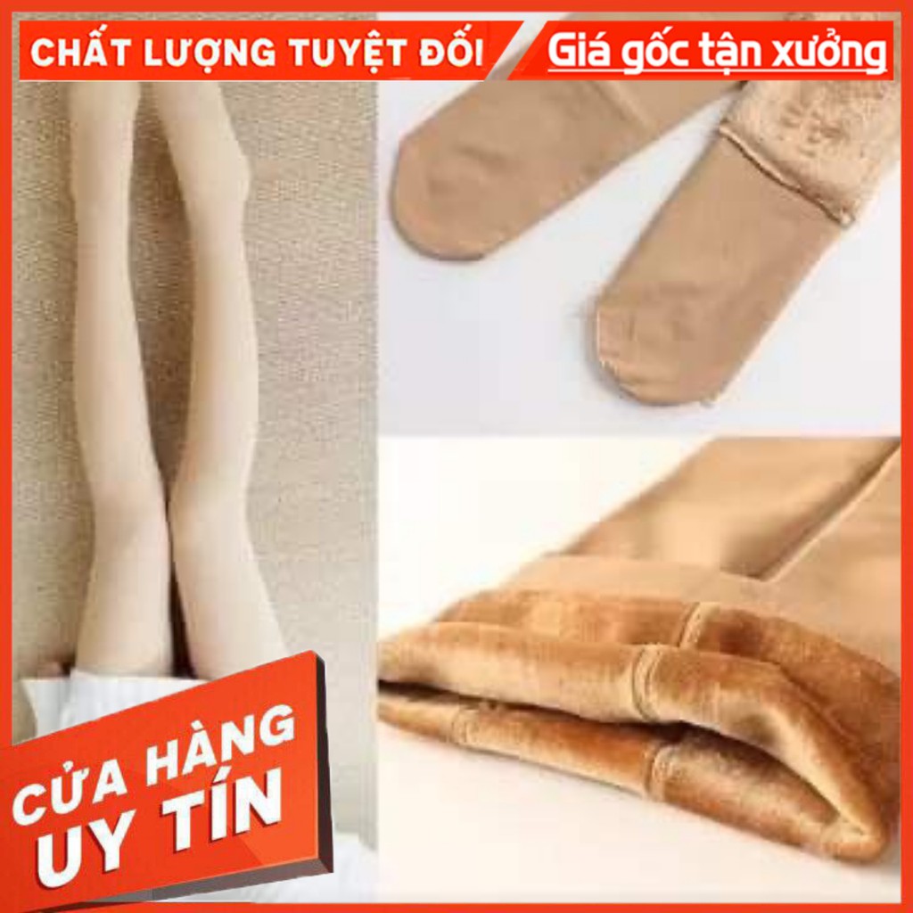 Quần Tất Lót Lông Cho Nữ Cả Bàn Chân 2 Màu Đen Da Chất Dày