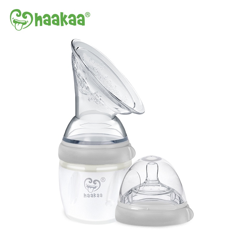 Combo cốc hứng sữa Gen.3 160ml kèm núm ti size S Haakaa. Chất liệu silicone cao cấp, an toàn. Không BPA, PVC, phthalate