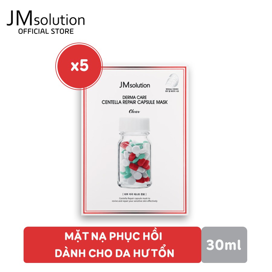 Combo 5 Mặt Nạ JMSolution Derma Care Centalla Repair Capsule Mask Phục Hồi Dành Cho Da Hư Tổn 30ml x5