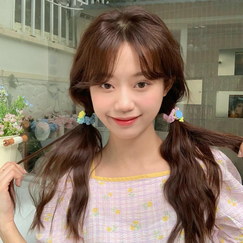 Dây Buộc Tóc Cao Su Họa Tiết Hoạt Hình Phong Cách Hàn Quốc Cho Bé Gái