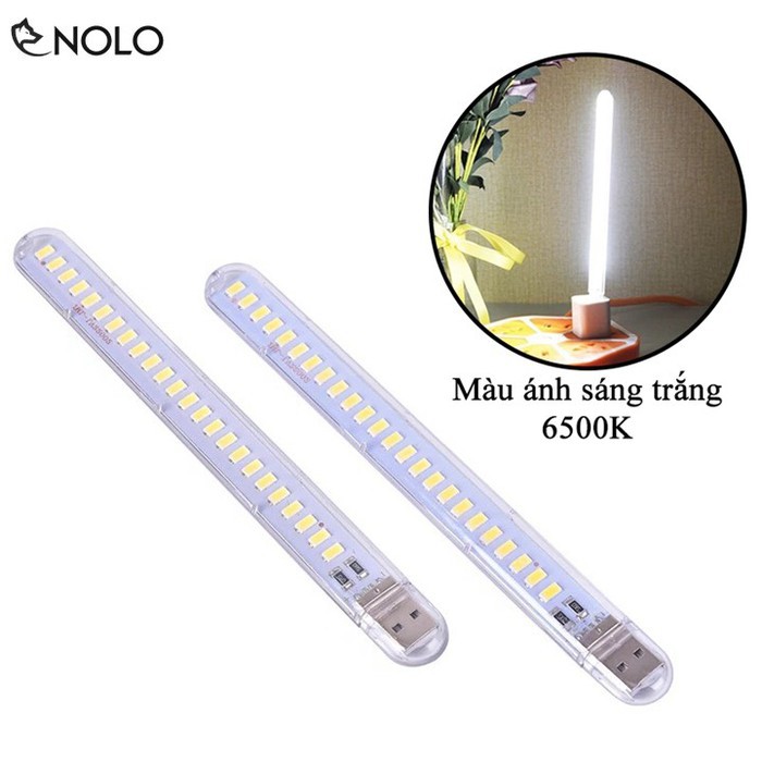 Combo 2 Que Đèn Led 24 Bóng Siêu Sáng Ánh Sáng 6500K Trắng Dùng Nguồn USB Công Suất 12W