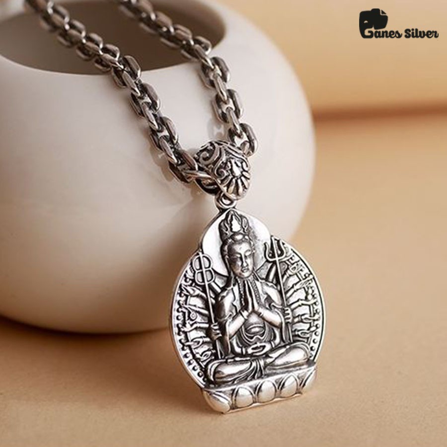 Mặt Dây Chuyền Bạc Thái Phật Thiên Thủ Thiên Nhãn New Chất Liệu Cao Cấp - Ganes Silver