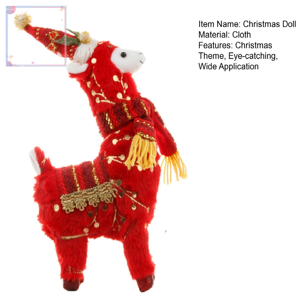 Lạc Đà Alpaca Nhồi Bông Mắt To Dành Cho Dịp Giáng Sinh