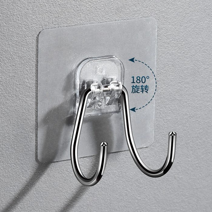 Móc dán tường đôi , móc đôi inox siêu dính vào bề mặt giá rẻ