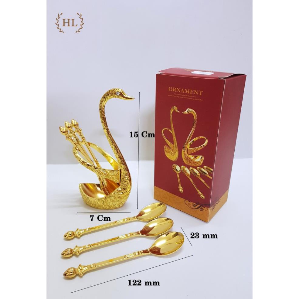 Thiên Nga Hoàng Gia Hợp kim đồng+ 6 Thìa or Nĩa | BỘ THÌA NĨA THIÊN NGA HOÀNG GIA HỢP KIM CAO CẤP