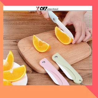 Dao du lịch gấp gon lưỡi sứ gọt hoa quả 88144 shop cr7