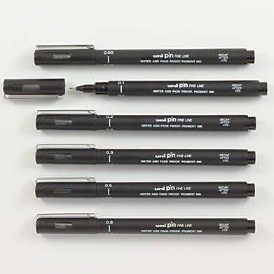 [Họa cụ Tý Chuột] Bút kĩ thuật Uni Pin
