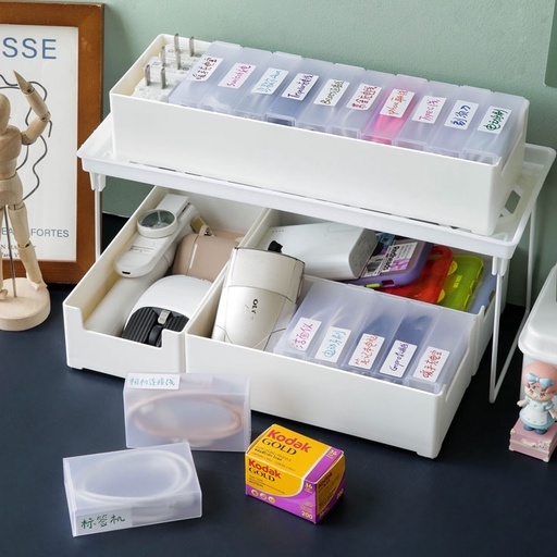 Hộp đựng sắp xếp dây cáp tai nghe để ngăn kéo bàn có nhãn đánh dấu