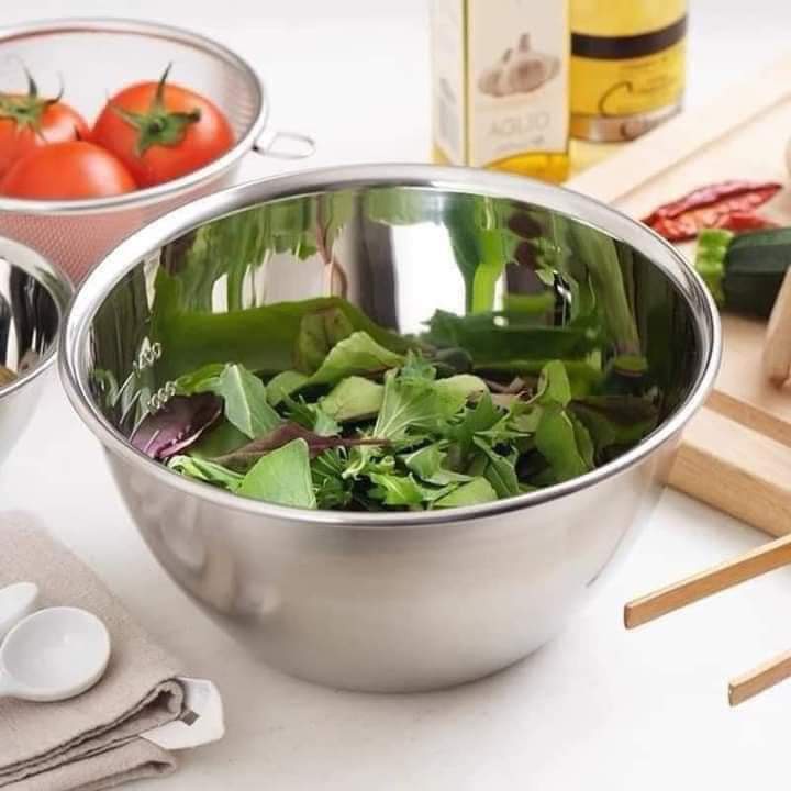 Tô sâu inox trộn gỏi, làm bánh 26cm